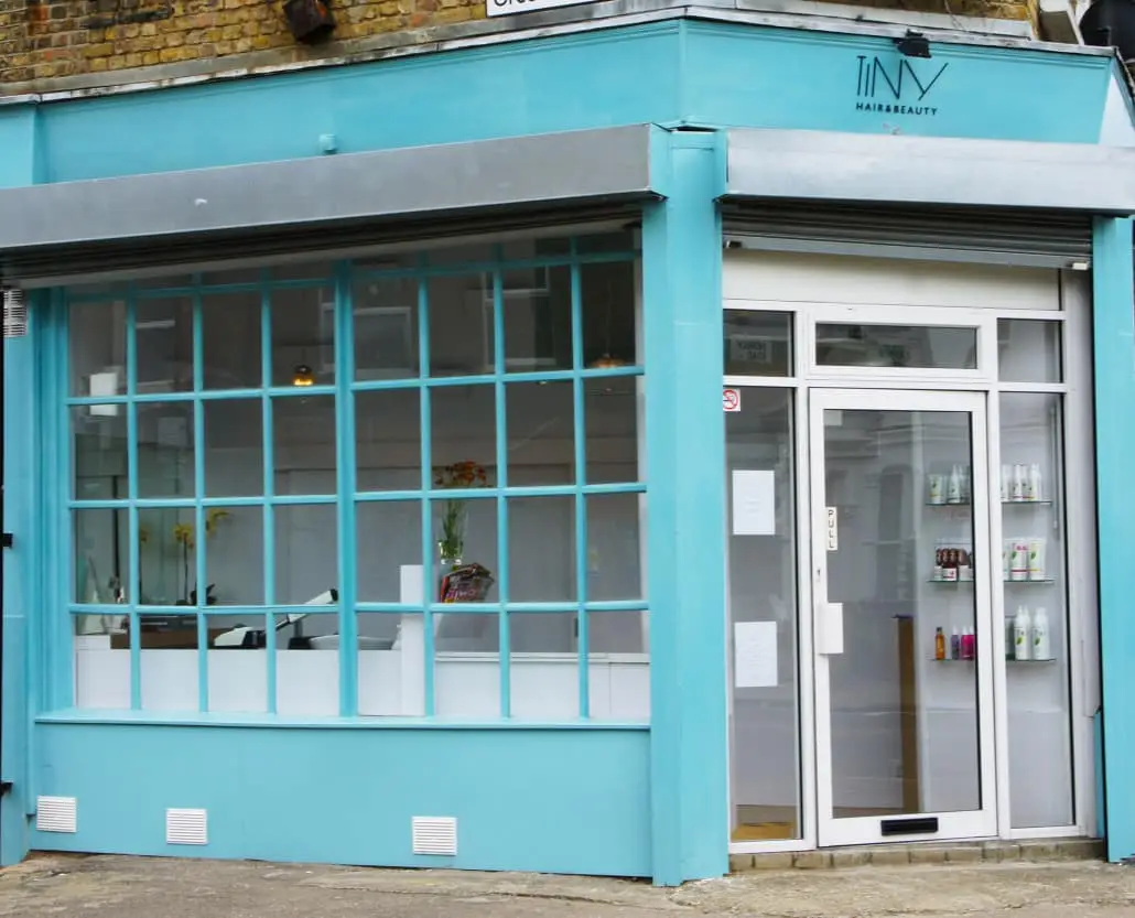 tiny hair and beauty salon exterior