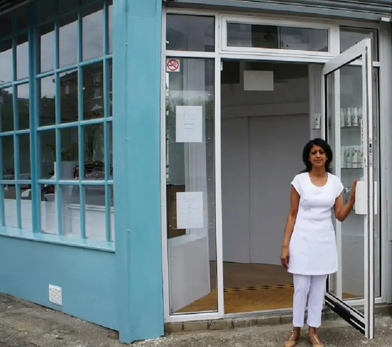 Fazila at door