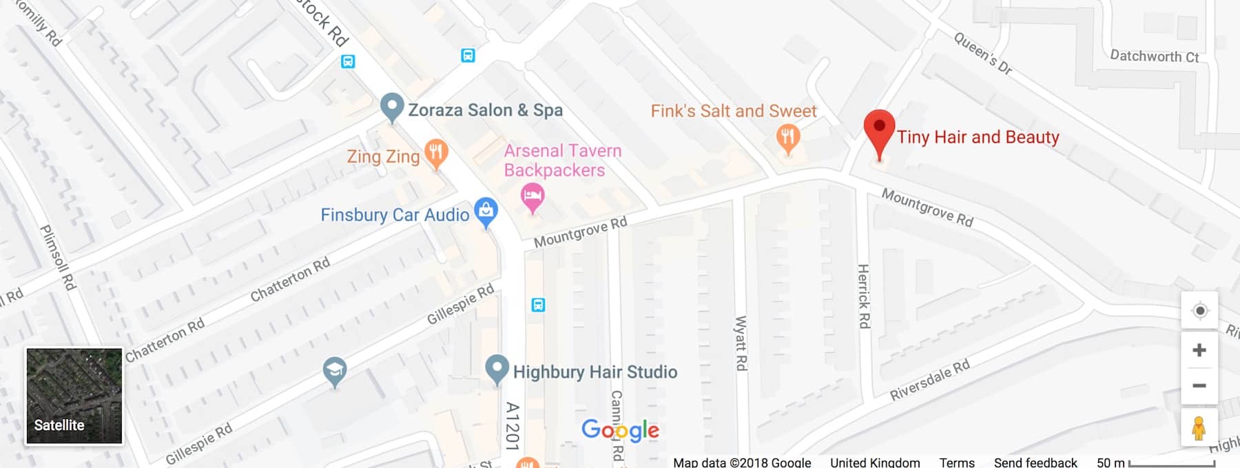 Tiny Hair and Beauty Google Maps